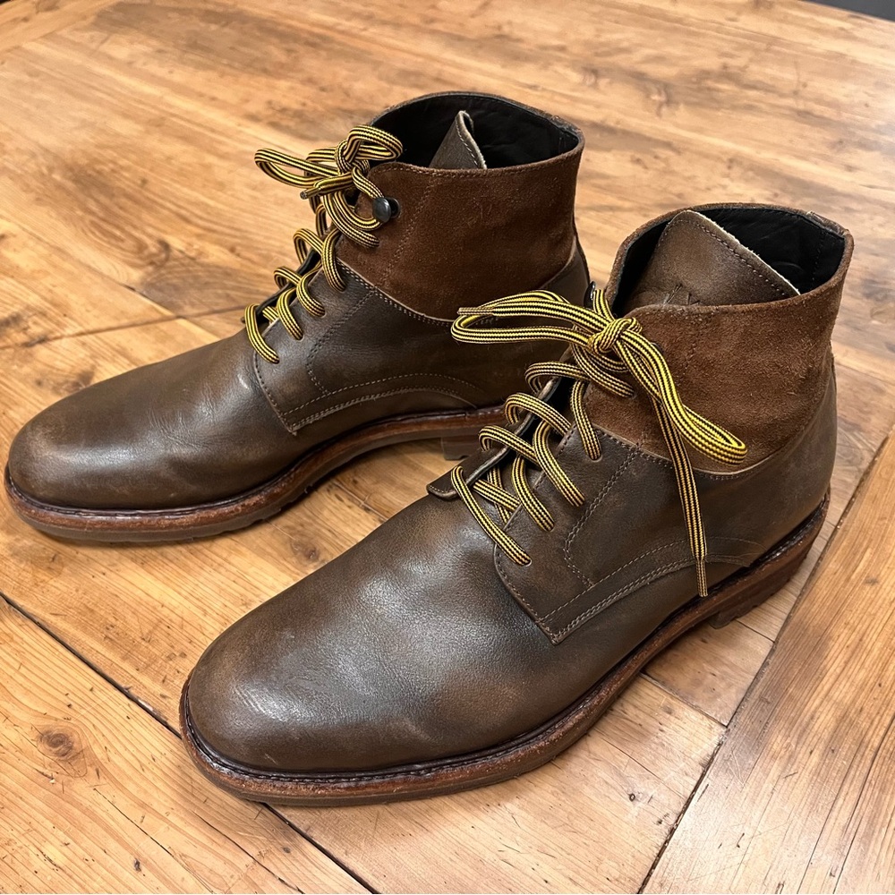 Martin Dingman Olive and Brown Chukka Boots